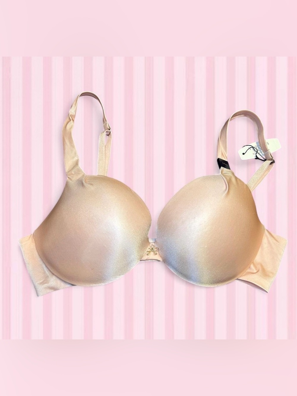 Victorias Secret Nude plunge push up Smooth T-Shirt Bra - NOS 2012